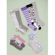 MUK LUKS Womens Regular Width Compression Cotton Knee-High Socks, 2-Pack, Shoe Size 6-10