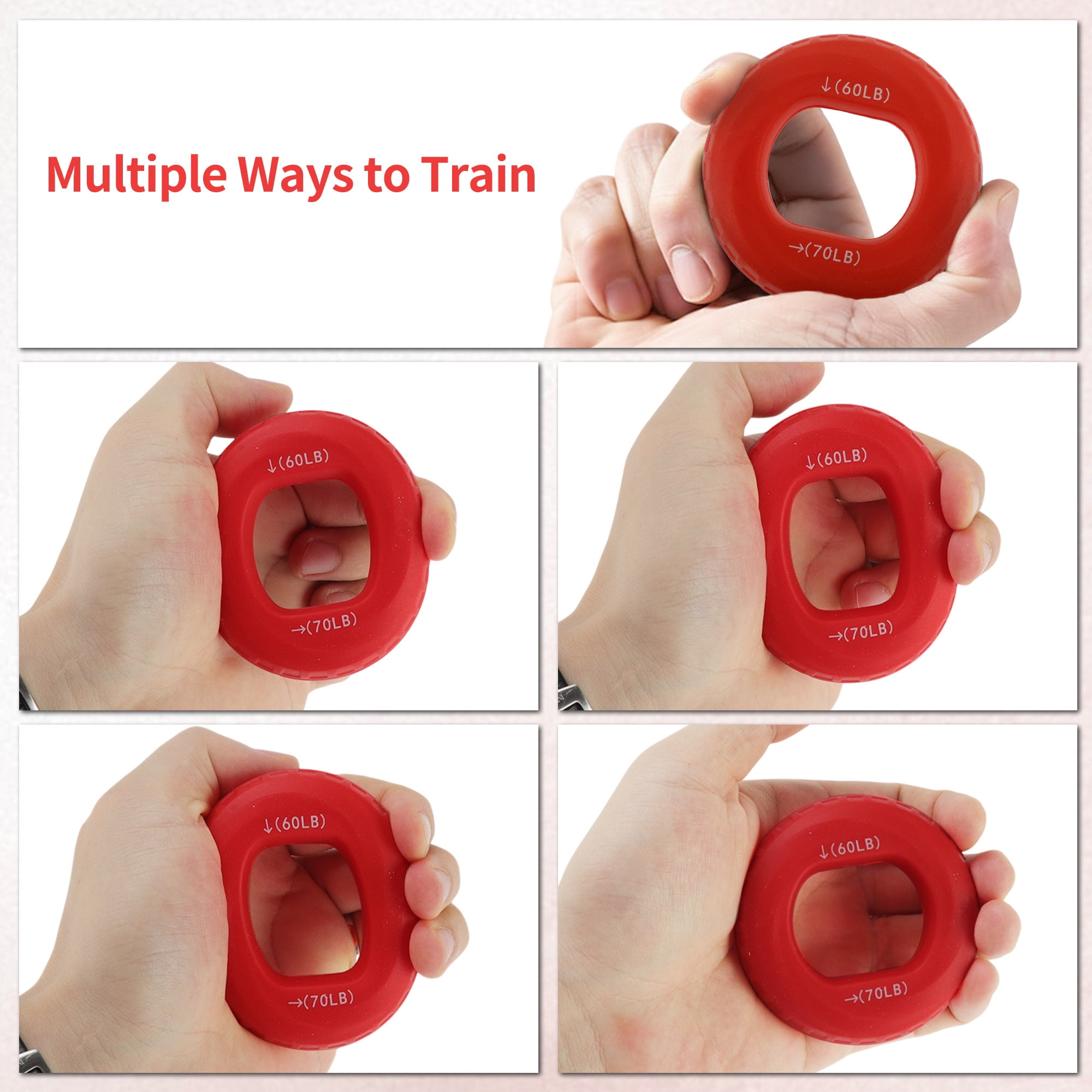 Unique Bargains Adjustable Strength Grip Hand Grip Strengthener Circle Black