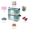 thumbnail image 4 of Foldable Clothes Storage Bags Clothes Organizer Bin with Clear Windows for Clothes Bedding Beach View, 4 of 6