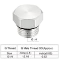 thumbnail image 3 of Uxcell G1/4 Male Thread Aluminum Hex Head Pipe Plug Cap Fitting Connector, Silver, 3 of 5