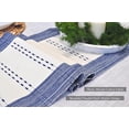 thumbnail image 4 of Coffee Table Runner Woven Stripes Dresser Top Cover Small Dining Table Mat Organic Cotton Rustic Farmhouse Short Cloth Strip For Kitchen Buffet Table Non Slip Ombre Texture Blue / Off White 14"x48”, 4 of 6