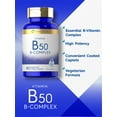 thumbnail image 3 of Vitamin B50 Complex | 180 Caplets | Vegetarian, Non-GMO, Gluten Free | by Carlyle, 3 of 7