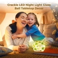 thumbnail image 3 of 2 PCS Glass Ball Crackled Glass Globe, Decorative Glass Ball with Clover Design, Patrick's Day Themed Orbs, Indoor Ambiance Light for Home Office, 3 of 6