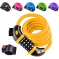 thumbnail image 1 of Bicycle Lock ,120cm / 12mm Cable Lock Security Level Very High with 5-Digit Number Code Combination Lock Bicycle Holder Bicycle Lock Numbers for Bicycle Tricycle Scooter Bike Lock Yellow, 1 of 7