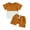 Brown, variant on Infant Toddler Baby Boy Clothes Set 6M 12M 18M 24M 3Y Short Sleeve Color Block T-Shirt Solid Rolled 2pcs Shorts Set Outfit