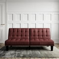DHP Dexter Futon & Lounger, Convertible Sofa Bed & Couch, Berry