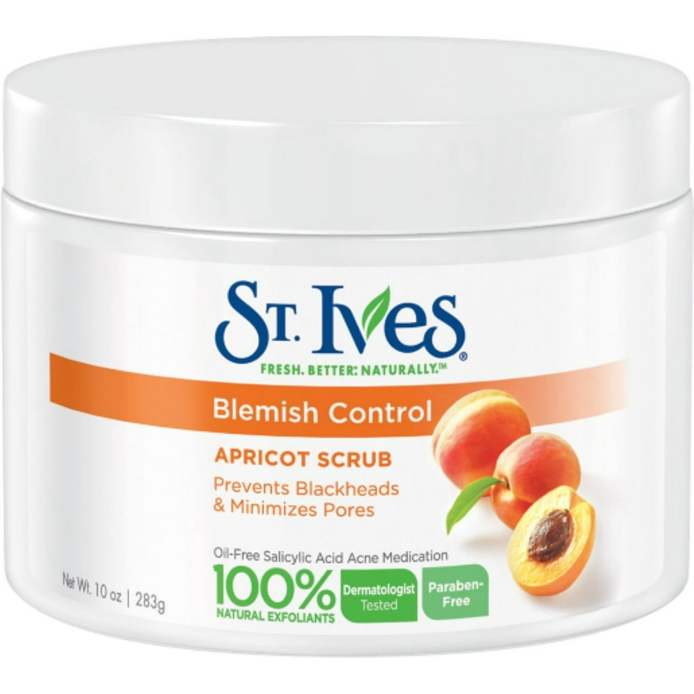 St. Ives Naturally Clear Apricot Scrub Blemish & Blackhead Control 10 oz (Pack of 3) Walmart