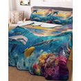 thumbnail image 3 of Quilts Twin Size, Blue Coastal Soft Comforter Bedding Set for Bed, Dolphin Summer Beach Nautical Ocean Lightweight Quilted Bedspread with Pillow Cover(2 Pieces) for All Season, 68x86 Inch, 3 of 6
