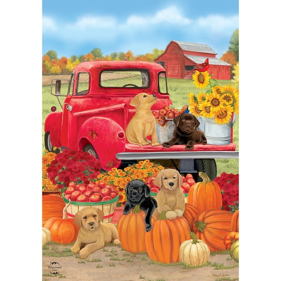Briarwood Lane Fall Garden Flag 12x18 For Outdoor Fall Puppies For Fall Garden Flag Flags For Outside