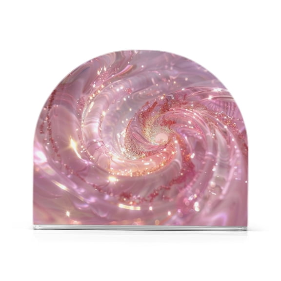 A Pink Spiral Napkin Holder for Table Clear Napkin Stand Paper Holder Acrylic Organizer Dispenser Napkins for Dinner Kitchen Restaurant Room