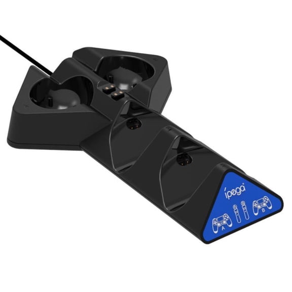 IPEGA Tri-Beast Charging Dock for PS4 Controllers - Dual Wireless Controller Charger with PSMOVE Compatibility, Fast Charging Contact Station for PlayStation 4 Accessories