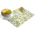 thumbnail image 2 of Placemats Set of 6 Washable,Yellow Lemons Natural Fruit Green Leaves Pattern Placemat for Dining Table Decorations, Heat-Proof Table Mats for Kitchen Dinner Banquet Summer Spring Watercolor, 2 of 6