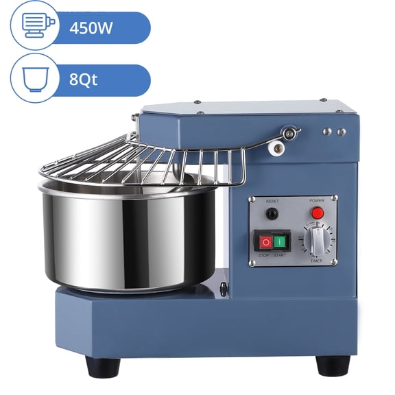 Garvee Commercial Food Mixer,8Qt 450W Dual Rotating Dough Kneading Machine with Stainless Steel Bowl for Restaurant, Bakeries,Pizzeria