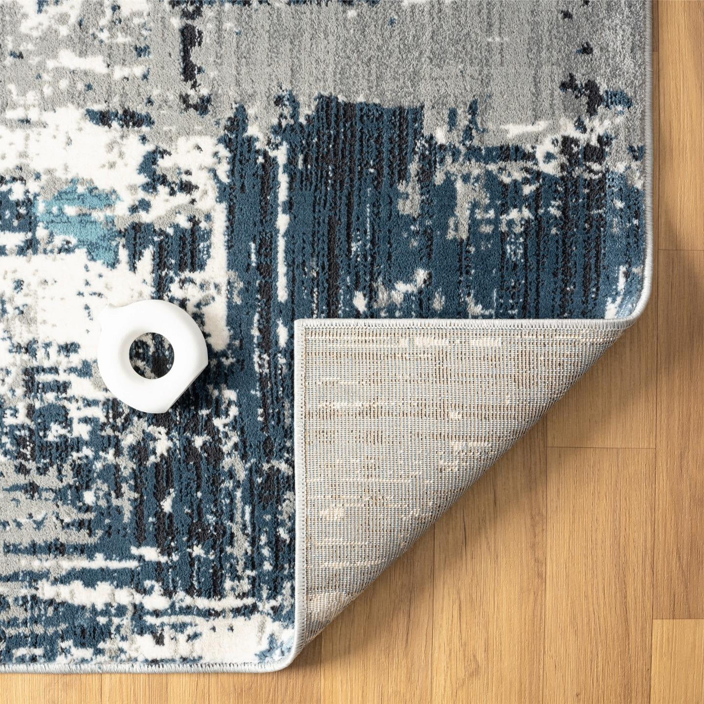Luxe Weavers Modern Abstract Distressed Blue 6x9 Area Rug for Living Rooms and Bedrooms