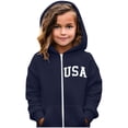 thumbnail image 3 of LUOGENLI Hoodies Boys Hoodies Size 6 Zip Baby Kids Long Sleeve Letter Printed Hoodie Zipper Up Sweatshirts Children Unisex Soft Coat Blouse with Pocket Boys Hoodies Size 10 12 Zip Dark Blue 3-4 Years, 3 of 6