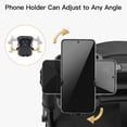 thumbnail image 6 of Gromast Universal Stroller Cup Holder with Phone Holder, 3-in-1 Detachable Drink Holder 360° Rotatable, Adjustable Cup Holder for Stroller Wheelchair Bike Walker Scooter - Black, 6 of 10