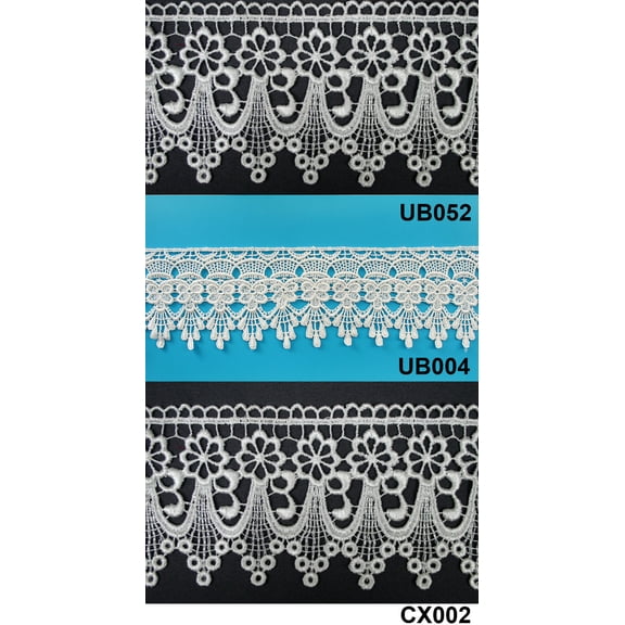 3" Ivory Embroidered Venice Lace Trim Floral Guipure Trimming Supplies By Yard