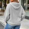 thumbnail image 7 of MLCDZ Women Fall Waffle Hoodies Pullover Hooded Long Sleeves Sweatshirt Drawstring Loose Fit Vacation Travel Oversized Tops with Pocket, 7 of 7