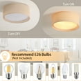 thumbnail image 4 of LEDET 15.7 in. Beige White Ceiling Light Rattan Weaving Shade Home Decor Pendant Lamp, 4 of 7