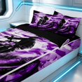 thumbnail image 2 of Erosebridal Dirt Bike Zipper Full Size Comforter Sets with Fitted Sheet and 2 Pillowcases, Tire Track Zipper Bedding Set, Purple Black, Black Reversible, 2 of 7