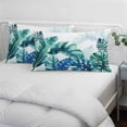 thumbnail image 4 of Blue Teal Leaves Pillow Covers 24"x36", Summer Botanical Watercolor Leaf Soft Brushed Microfiber Breathable Throw Pillow Covers, Decorative Pillowcase with Zipper for Couch Sofa Bedroom Living Room, 4 of 9