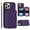 Purple, variant on Mantto Wallet Case for iPhone 13 Pro Max, Shockproof  Detachable Wrist Strap with Shoulder Strap Zipper Purse Leather Case Cover,Blue
