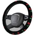 thumbnail image 2 of Automotive Women Embroidery Cute Car Steering Wheel Cover (Cherry), 2 of 4