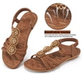 thumbnail image 4 of Ablanczoom Womens Sandals Summer Comfort Flower Dressy Flats Sandal for Women Shoes, 4 of 6