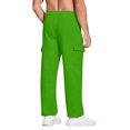 thumbnail image 5 of Cargo Sweatpants for Men Open Bottom Fleece Baggy Sweatpants Plus Size Athletic Jogger Workout Pants with Pockets Green 3XL, 5 of 5
