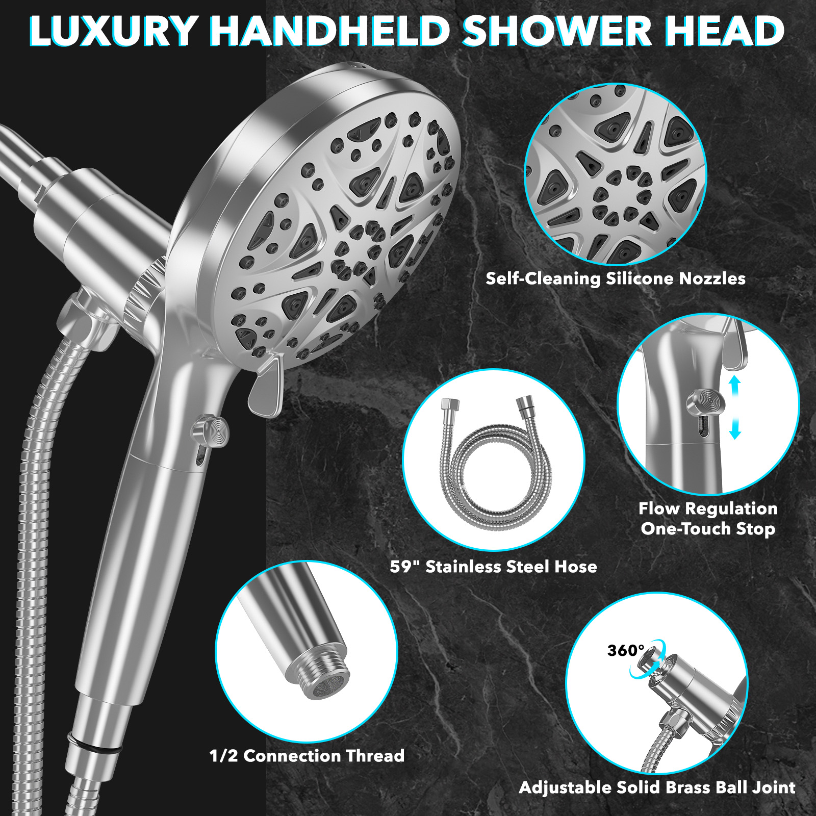 GPED Handheld Shower with Magnetic Docking System photo 5