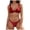Wine, variant on felwors Women's 2 Piece Bikini Set Textured Ruched Low Rise Removable Paded Swimsuit Bathing Suit(Khaki, S)