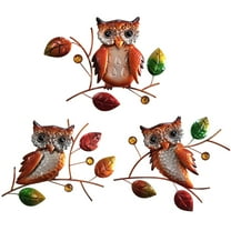Owl Trio Wall Art Decor Hanging Sculpture Wall Decoration for Bathroom, Patio, Living Room,Bedroom Dining Room Retro 3D Wall Figurines Decor,Metal Owl Wall Plaque Outdoor Indoor for Home Garden 3 Pack