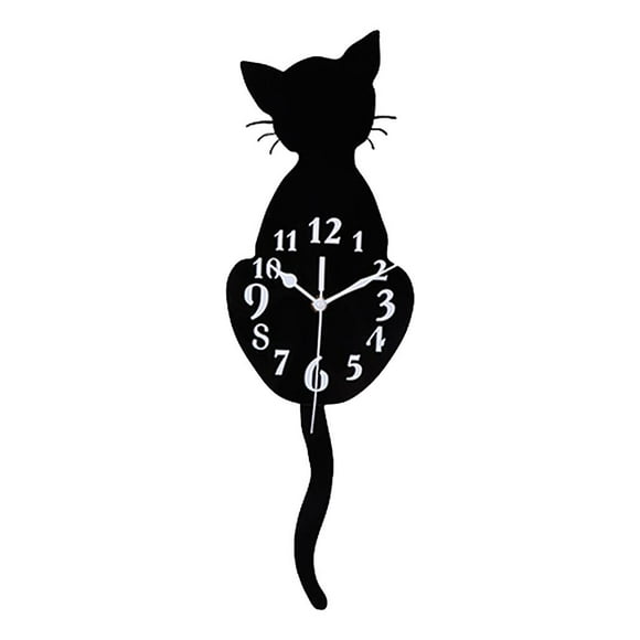 Reloj de pared con cola de gato en 3D Silence para dormitorio infantil, guardería, sala de estudio 150x468 mm