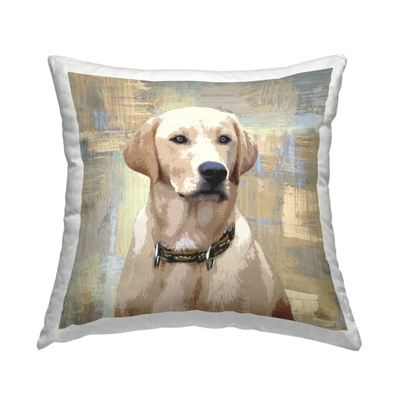 Stupell Industries Golden Retriever Portrait Dog Abstract Cross Hatch Pattern Country Brown,18 x 7 x 18 Decorative Pillows