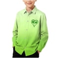 thumbnail image 1 of RXMEKW Chemise à Manches Longues Imprimée pour la Saint-Patrick pour Garçons avec Col Rabattu, 95 % Coton 5 % Spandex, Vert, 1 of 7