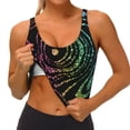 thumbnail image 3 of Balery Rainbow Glitter Sujetadores deportivos con espalda cruzada para mujer, acolchados, sin costuras, de alto impacto, ideales para yoga, gimnasio, entrenamiento y fitness.-XX-Large, 3 of 8