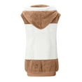 thumbnail image 3 of gbyLJF Sleeveless Jacket for Women Color-blocked Drawstring Full Zipper Hoodie Coat Fall Winter Fleece Warm Jackets, 3 of 5