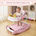 thumbnail image 6 of PRVAETU 5 in 1 Baby Walker,Jumper,Rocking,Push,Eating Mode for Boys Girls,Foldable,Music & Light,Height Adjustable,Wheel for Infant,Pink Stripes, 6 of 7