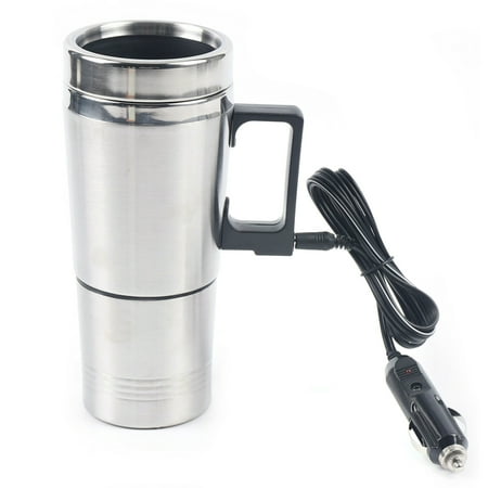 Car Coffee Maker 12 V Volt Travel Portable Pot Mug Heating Cup Kettle Auto Auto Electric Heating Kettle Stainless Steel Coffee Milk Drinks Warming Bottle Travel Heated Thermos Mug Anti-scalding