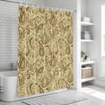 thumbnail image 5 of Beige Brown Green Shower Curtain Set - Extra Long 72" x 96" Washable Bathtub Curtain with 12 Hooks, Retro Botanical Abstract Art Waterproof Fabric Stall Shower Curtains for Bathroom/Bathtub Décor, 5 of 6
