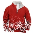thumbnail image 1 of Sudadera sin capucha para hombre, informal, a la moda, con cuello alto, estampado, cremallera, jersey de manga larga, blusa de poliéster para hombre, 1 of 3