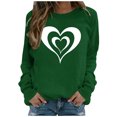 thumbnail image 2 of Fartey 2025 Chandail en Molleton pour Femmes Saint-Valentin Décontracté Manches Longues Col Rond Chandail Mignon Graphique Mode Vacances Chandails en Molleton Vert, 2 of 4