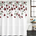 thumbnail image 3 of Red Roses Waterproof Fabric Shower Curtain,Spring Floral Summer Botanical Weeping Waterproof Fabric Shower Curtain for Bathroom Curtains Bathtubs Hotel Shower Curtains with 12 Hooks Stall 54x78in, 3 of 8