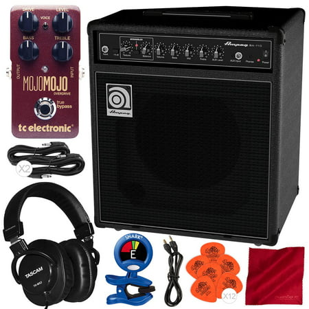 Ampeg BA-110V2 40W 10 Bass Combo Amplifier and Premium Bundle w/ TC Electronic MojoMojo Overdrive Tube Amp Overdrive Effect Pedal + Mixing Headphones + Much (Best Home Tube Amps)