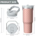 thumbnail image 4 of Modern 30oz Handheld Travel Tumbler with Handle – Double Wall Stainless Steel Insulated Cup, Flip Straw Lid, Leak-Proof & BPA-Free for Hot and Cold Drinks – Durable Coffee & Juice Mug White, 4 of 7