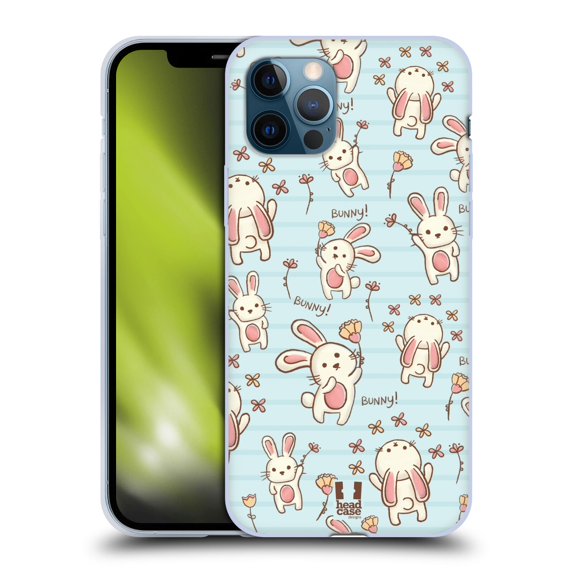 Head Case Designs Cutesy Doodles Rabbit Soft Gel Case Compatible with Apple iPhone 12 / iPhone 12 Pro