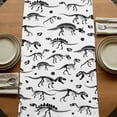 thumbnail image 5 of Table Runners 60 Inches Long Dress Scarves, Dinosaur Fossils Farmhouse Kitchen/Dining Table Runner, Small Coffee Tablerunners, White Black Ancient Animals 13x60 Inch, 5 of 9