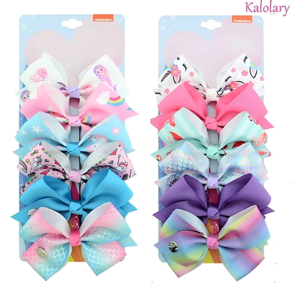TUWAFE 12 Pcs Hair Bows for Girls, 5 Inch Grosgrain Alligator Clips, Toddler Hair Accessories for Party, School, Daily Wear