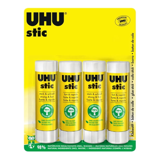 Barra de pegamento UHU STIC 4x40 g sin solventes