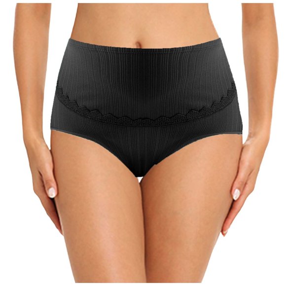 HUITKMM No Show Underwear Women Women Comfortable High Waist Maternity Panties Large Size Breathable Belly Support Adjustable Pregnancy Lace Ribbed Briefs
